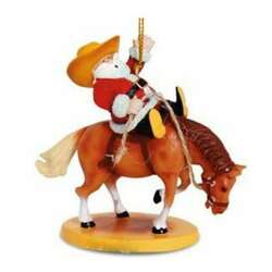 Item 109546 thumbnail Cowboy Santa Riding Horse Ornament