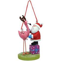 Item 109940 thumbnail Santa With Flamingo Ornament