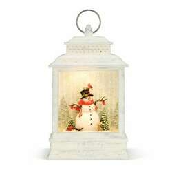 Item 112071 Lit Musical Woodland Snowman Lantern