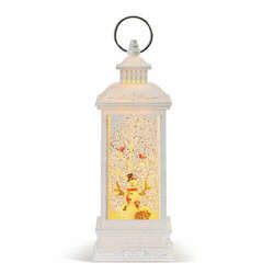Item 112374 Lighted White Musical Snowman Water Lantern