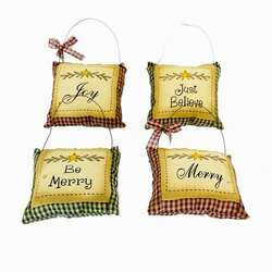 Item 128198 Square Christmas Pillow Ornament