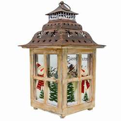 Item 128415 White Snowman Lantern