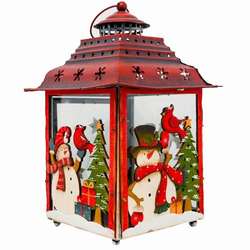 Item 128436 Red Snowman Lantern