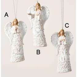 Item 134603 thumbnail White Paper Cut Look Angel Ornament