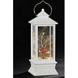 Item 135003 thumbnail Lighted Cardinal White Swirl Water Lantern