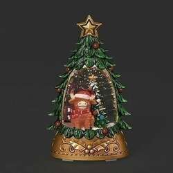 Item 135013 thumbnail Lighted Highland Cow Tree Lantern