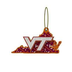 Item 143384 thumbnail Virginia Tech Wood State Ornament