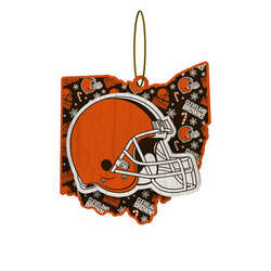 Item 143410 thumbnail Cleveland Browns Wood State Ornament