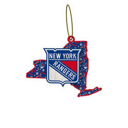 Item 143421 thumbnail New York Rangers Wood State Ornament
