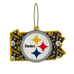 Item 143425 thumbnail Pittsburgh  Steelers Wood State Ornament
