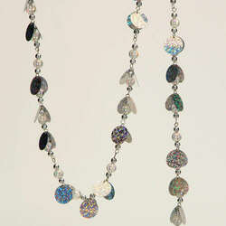Item 147167 thumbnail 6 Foot Silver/Clear Laser Bead/Disc Garland