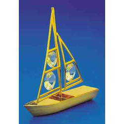 Item 161031 Gold Crystal Sailboat Ornament