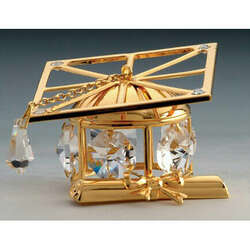 Item 161169 Gold Crystal Graduation Hat Ornament
