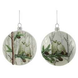 Item 171043 thumbnail Glass Owl Disc Ornament