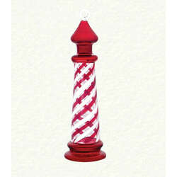 Item 186041 thumbnail Red & White Striped Lighthouse Ornament