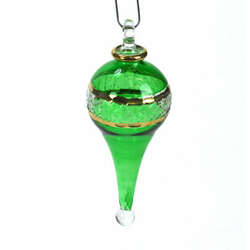 Item 186136 thumbnail CHRISTMAS GREEN REVERSE RAINDROP ORN