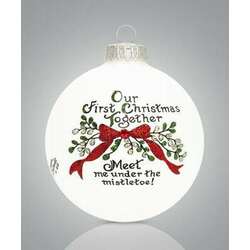 Item 202003 thumbnail Our First Christmas Together Meet Me Under The Mistletoe Ornament