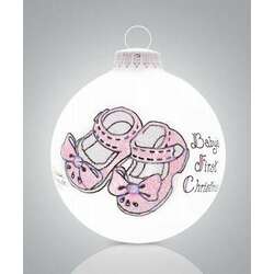 Item 202023 thumbnail Baby's First Christmas Baby Girl Booties Ornament