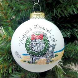 Item 202185 Virginia Beach Chair With Christmas Wreath Ornament