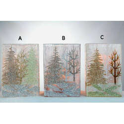 Item 212110 Lighted Forest Scene Rectangle Vase Sit Around