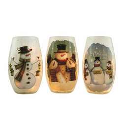 Item 212157 Lighted Snowman Vase Sit Around