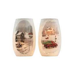 Item 212164 Lighted Mill/House/Truck Vase Sit Around