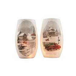 Item 212165 Lighted Mill/House/Truck Vase Sit Around
