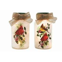 Item 212298 Small Cardinal With Holly Jar
