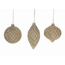 Item 245137 Tan Waffle Look Ball/Finial/Onion Ornament