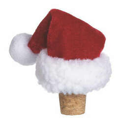 Item 254085 Santa Hat Wine Bottle Topper