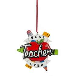 Item 260205 Best Teacher Ever Ornament