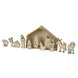 Item 260323 thumbnail Wood Nativity Set