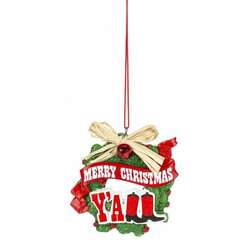 Item 261950 Merry Christmas Y'all Wreath Ornament