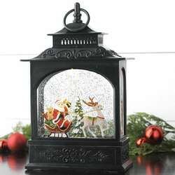 Item 281007 Santa In Sleigh Lighted Water Lantern
