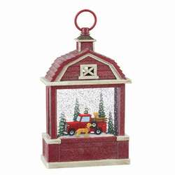 Item 281376 Lighted Classic Red Pickup Truck With Dogs Water Barn