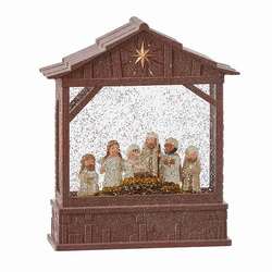 Item 281380 Lighted Knit Nativity Water Creche