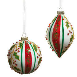 Item 281443 thumbnail Holly Striped Ornament