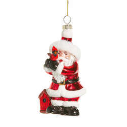 Item 281482 thumbnail Santa Holding Cardinal Ornament