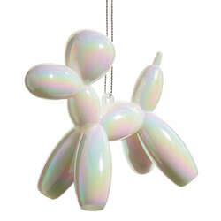 Thumbnail White Iridescent Balloon Dog Ornament