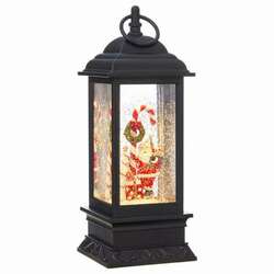 Item 282032 Lighted Santa With Candy Cane Black Water Lantern