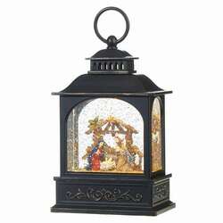 Item 282033 Lighted Nativity Black Water Lantern