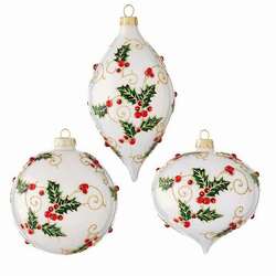 Item 282103 Holly Finial/Ball/Onion Ornament