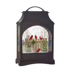 Item 282190  Birds On Fence Lghted Water Lantern