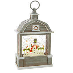 Item 282283 thumbnail Snowman With Cardinal Lighted Water Barn