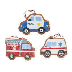 Item 282311 Gingerbread Emergency Vehicle Ornament