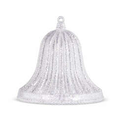 Item 282392 thumbnail Silver Glittered Bell Ornament