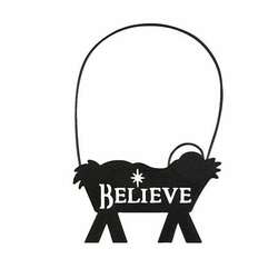 Item 291130 thumbnail Baby Jesus/Believe Silhouette Ornament