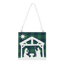 Item 291248 thumbnail Plaid Silhouette Nativity Ornament