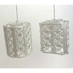 Item 302393 thumbnail Champagne Silver Gift Box Ornament