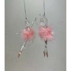 Item 302416 thumbnail Pink Ballet Girl With Feathers Ornament
